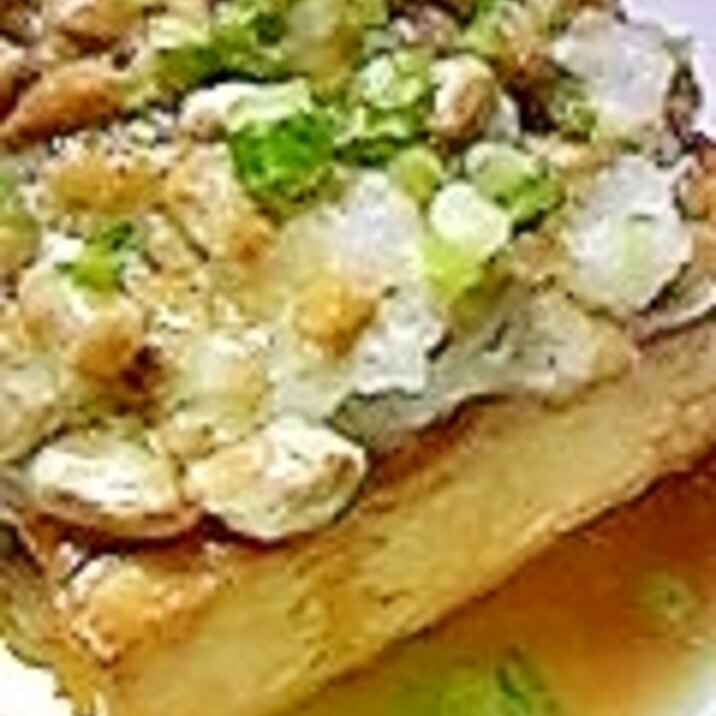 厚揚げのおろし納豆のせ レシピ 作り方 By あまあい 楽天レシピ 厚揚げのおろし納豆のせ レシピ 作り方 By あまあい 楽天レシピ